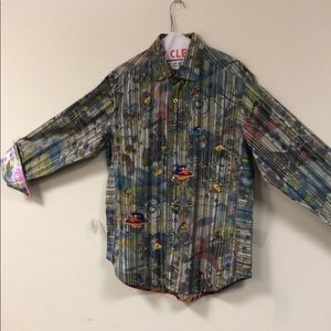 Robert graham planetary embroidered shirt